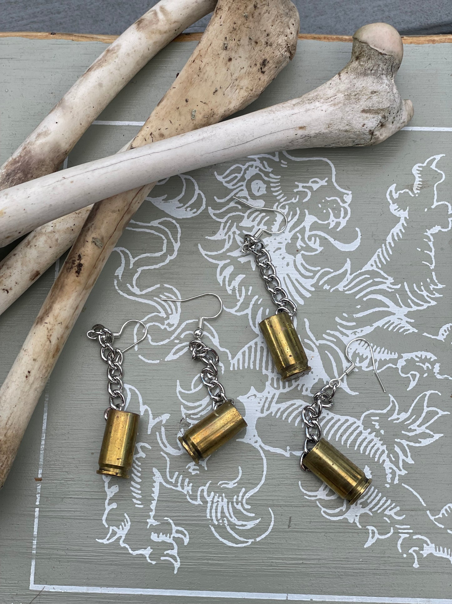 9mm Bullet Shell Earring
