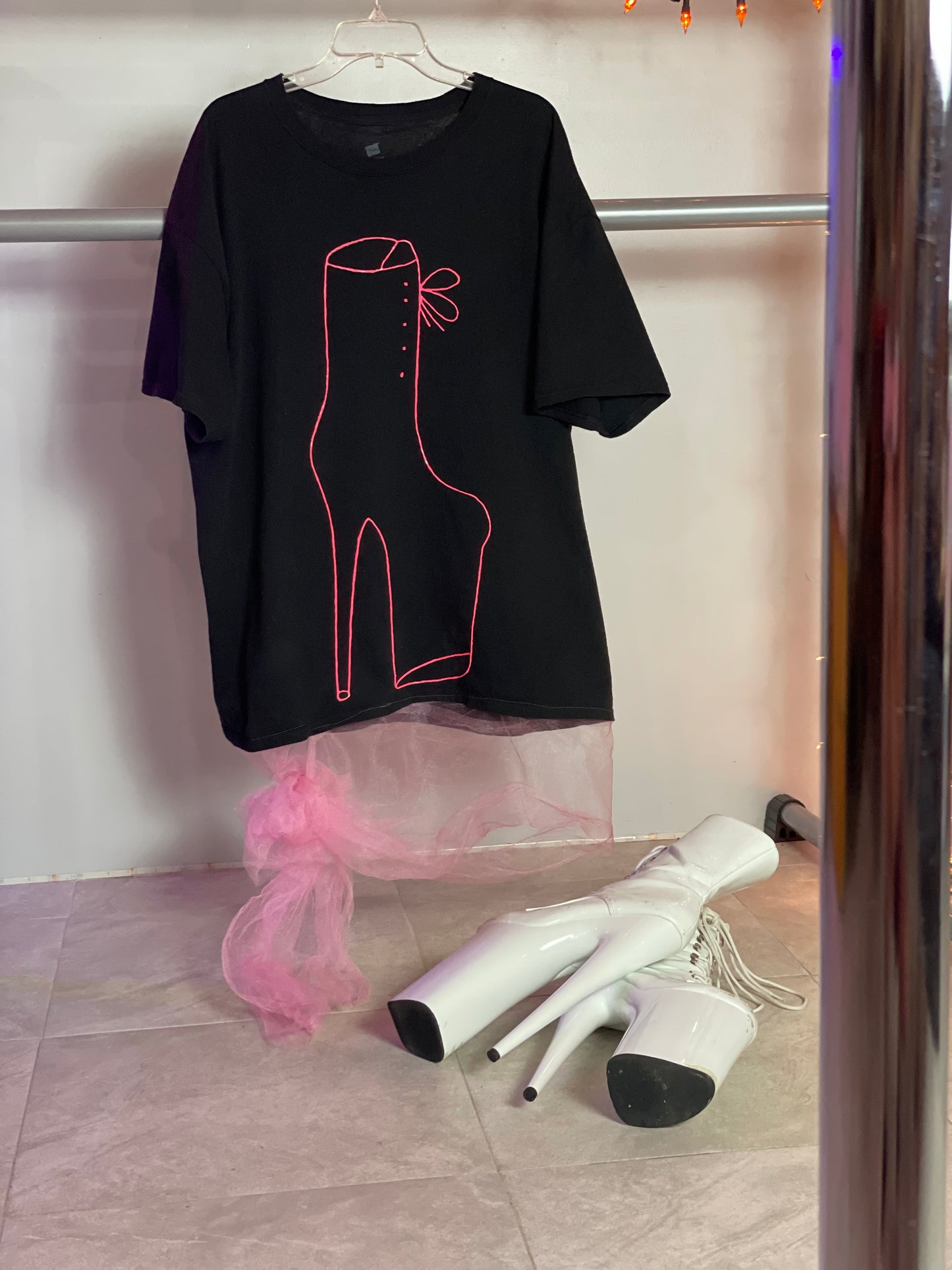 Fallen Ballerina Oversized T-Shirt Dress