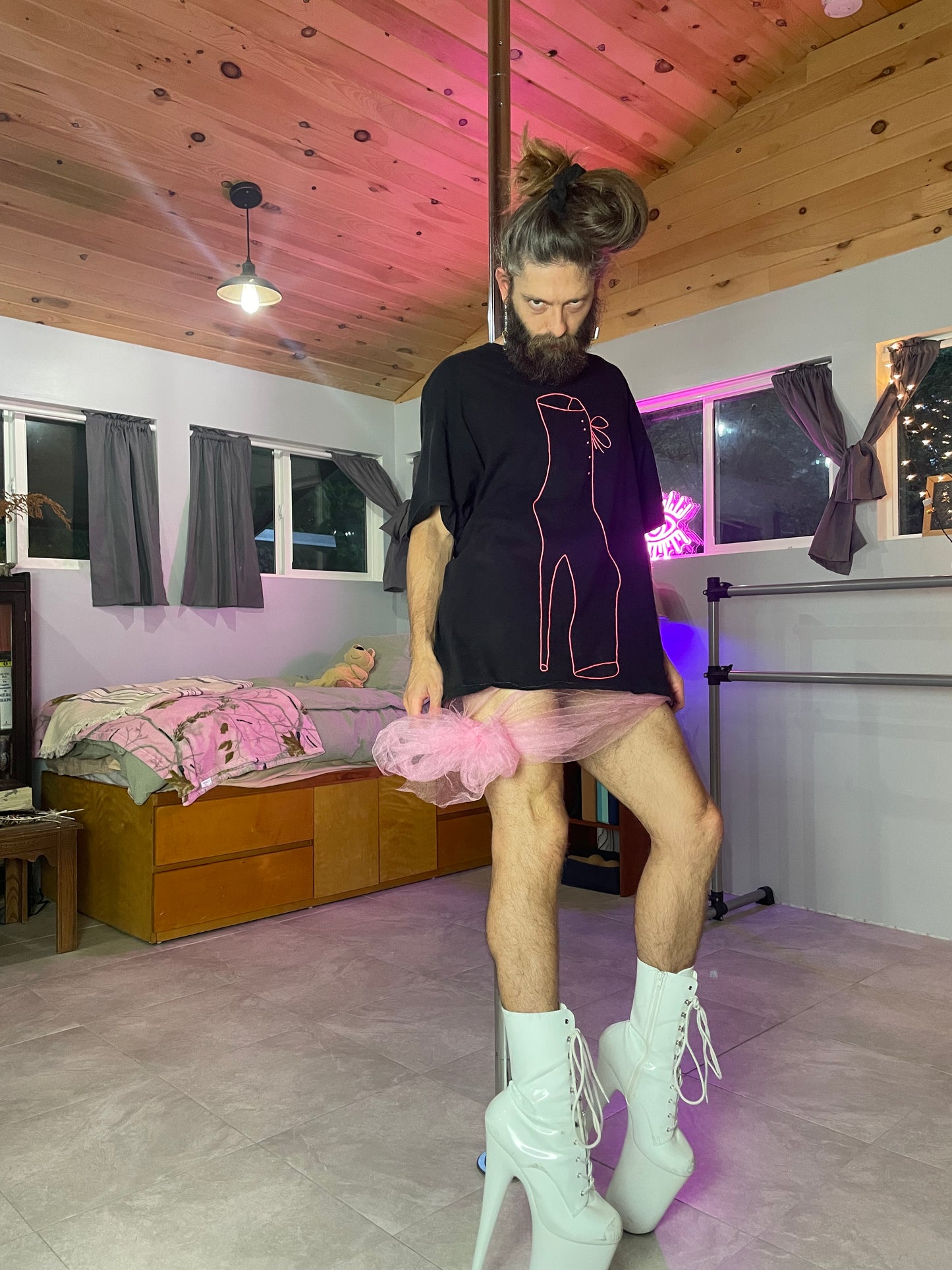 Fallen Ballerina Oversized T-Shirt Dress