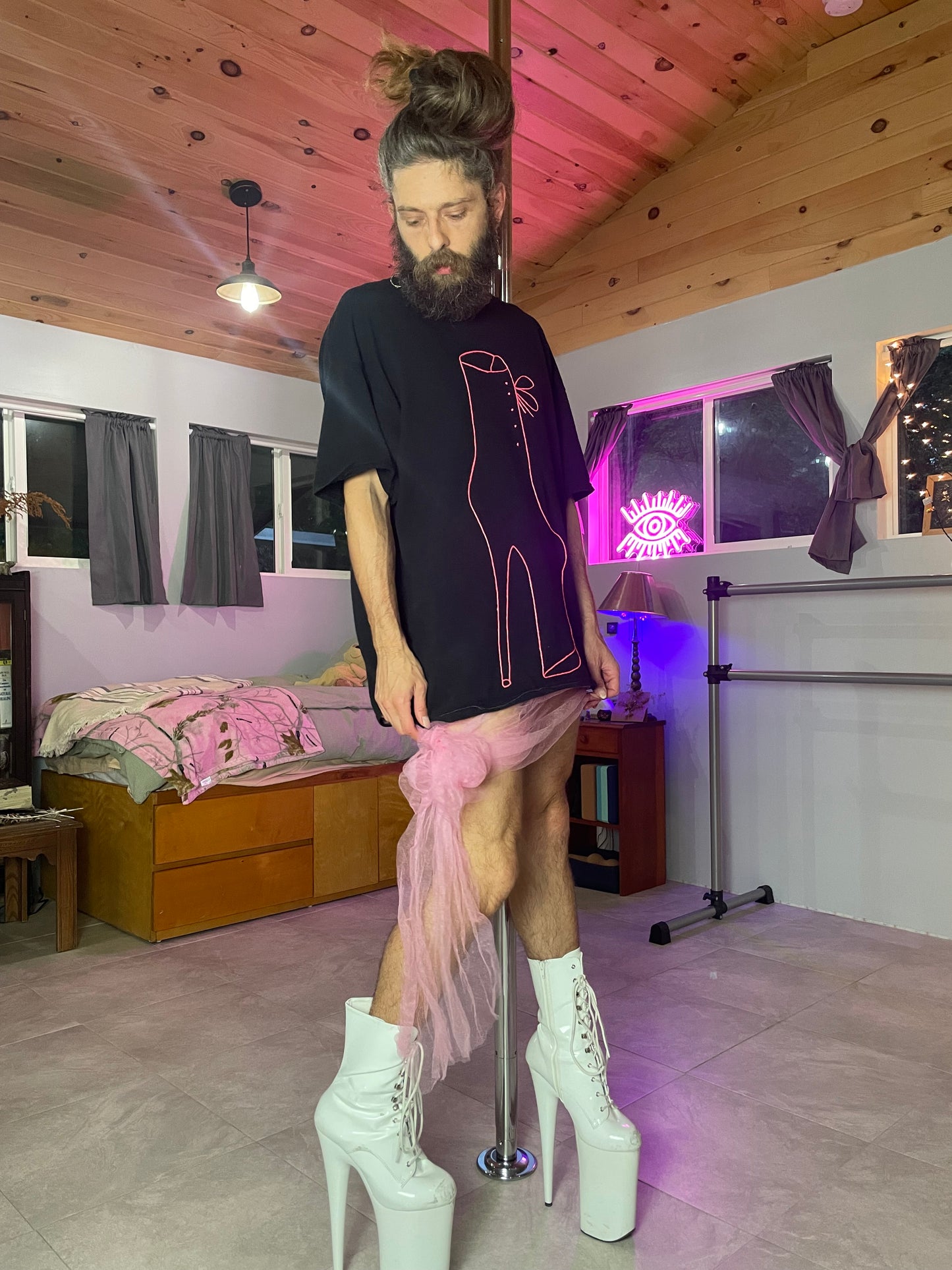 Fallen Ballerina Oversized T-Shirt Dress